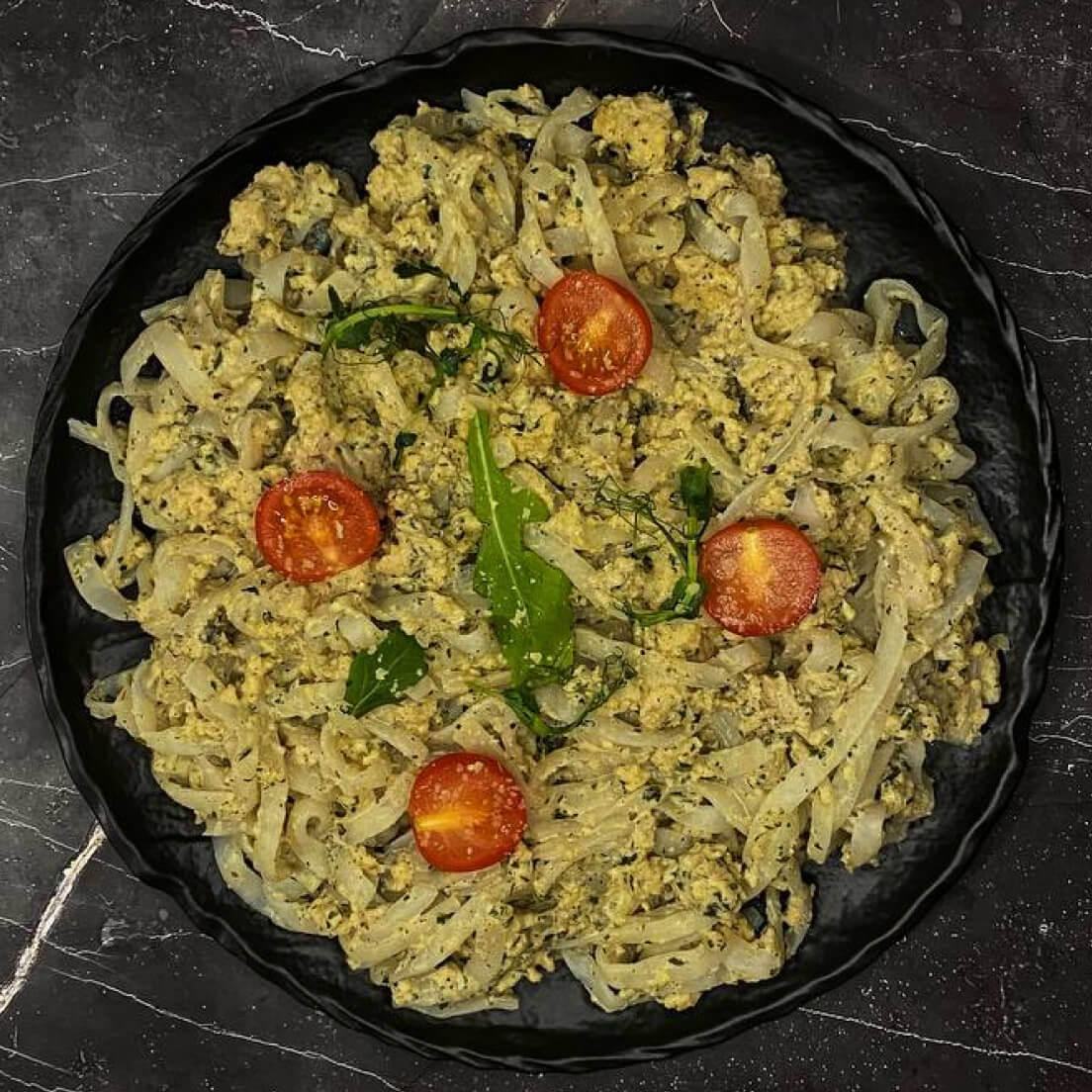 Ширатаки с сыром, горчицей и филе минтая