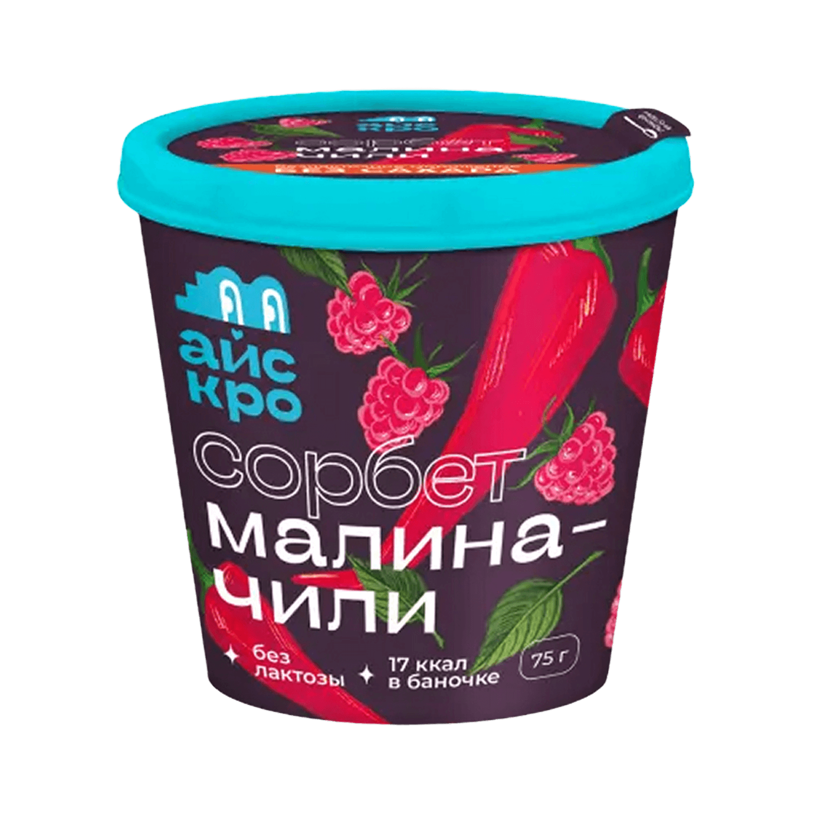Сорбет без сахара АйсКро Малина-чили 75 г